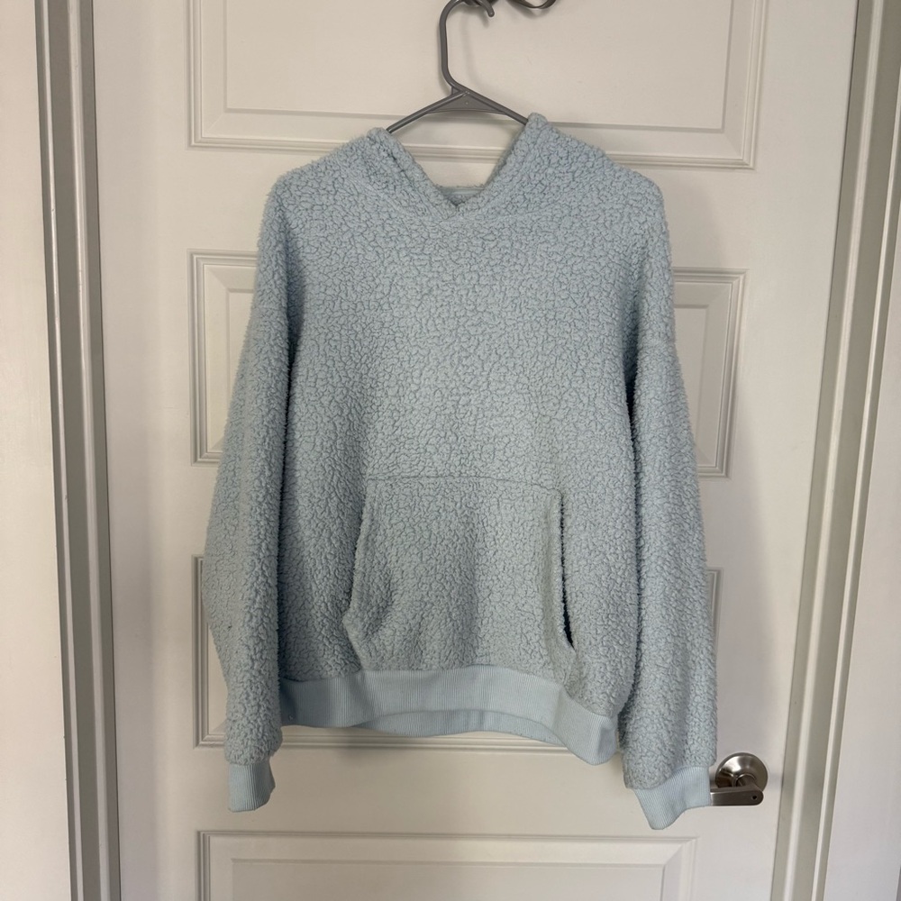 blue sherpa hoodie